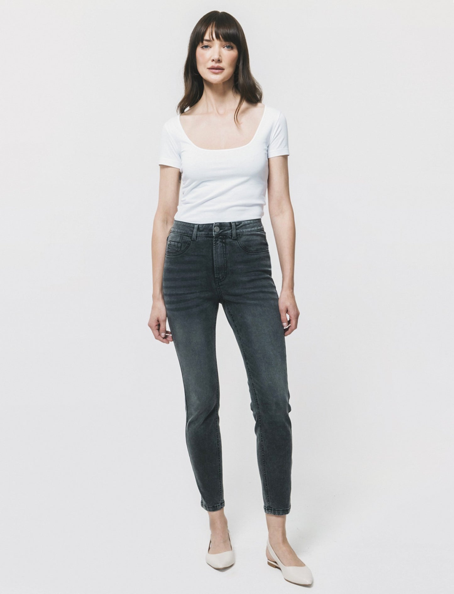 JEANS SKINNY VITA REGOLARE - Nero