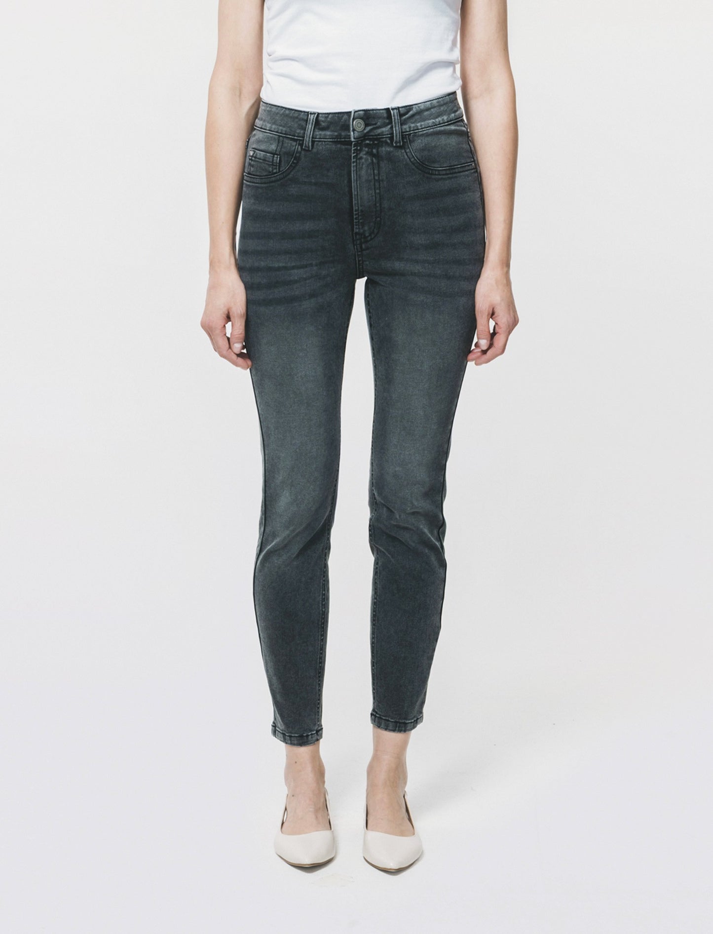 JEANS SKINNY VITA REGOLARE - Nero