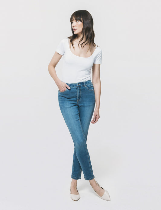 Jeans Skinny 5 Tasche Vita Regular - Denim
