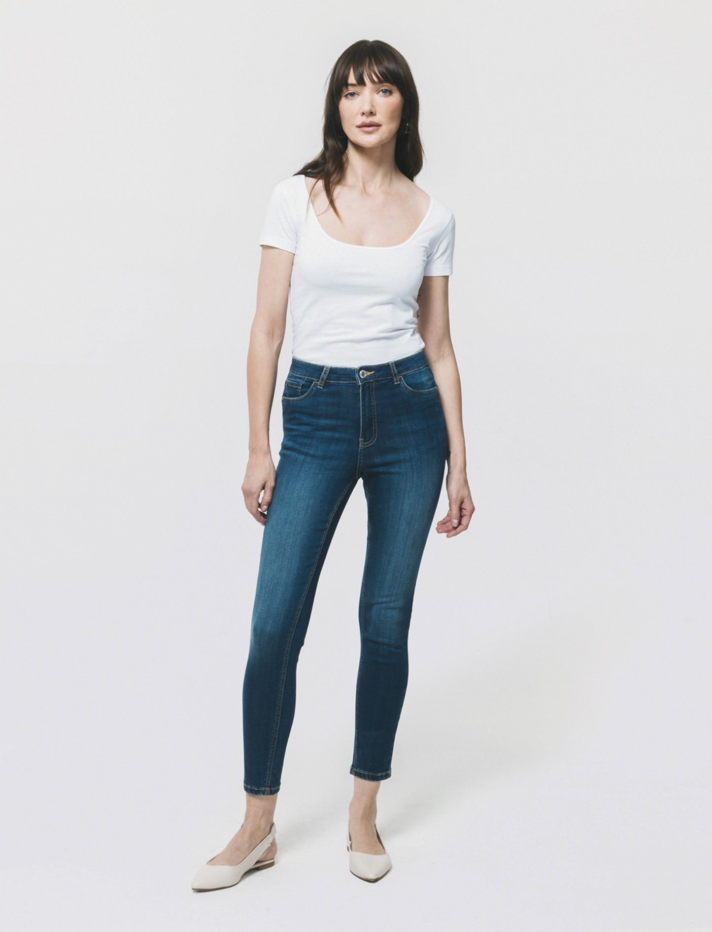 Jeans Skinny 5 Tasche Vita Regular - DENIM SCURO
