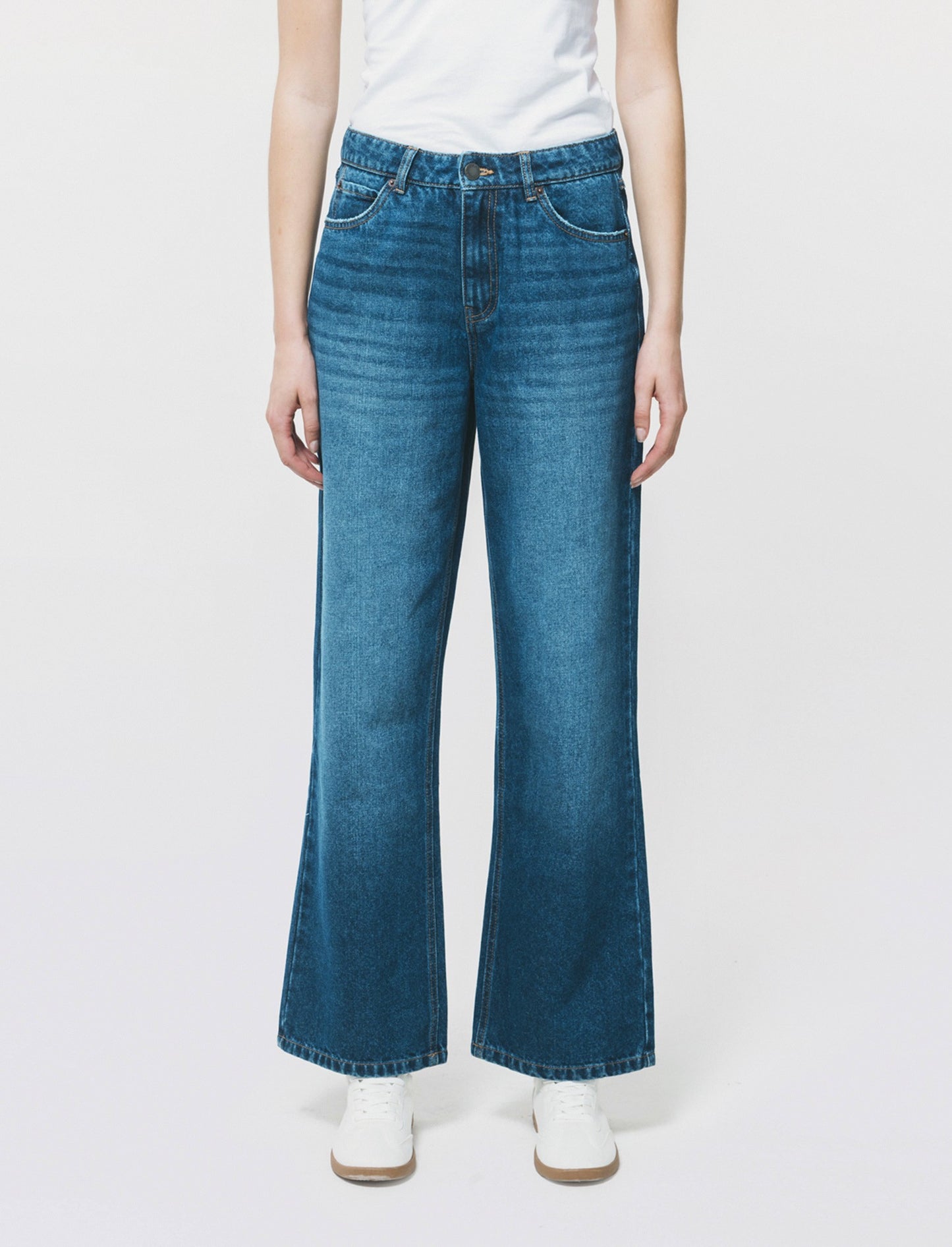 Jeans Vita Alta con Gamba Dritta - DENIM SCURO