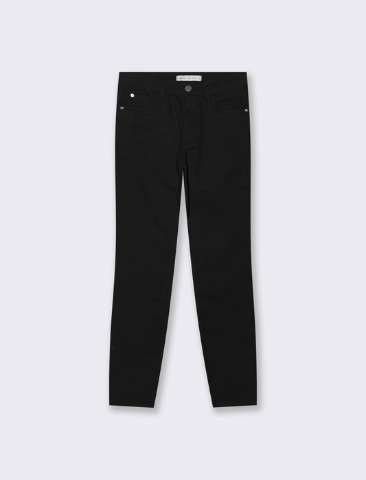 JEANS SKINNY 5 Tasche con Chiusura Frontale - Nero