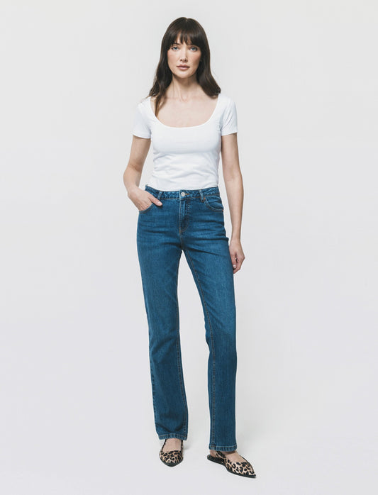 Jeans Straight Vita Media - Denim
