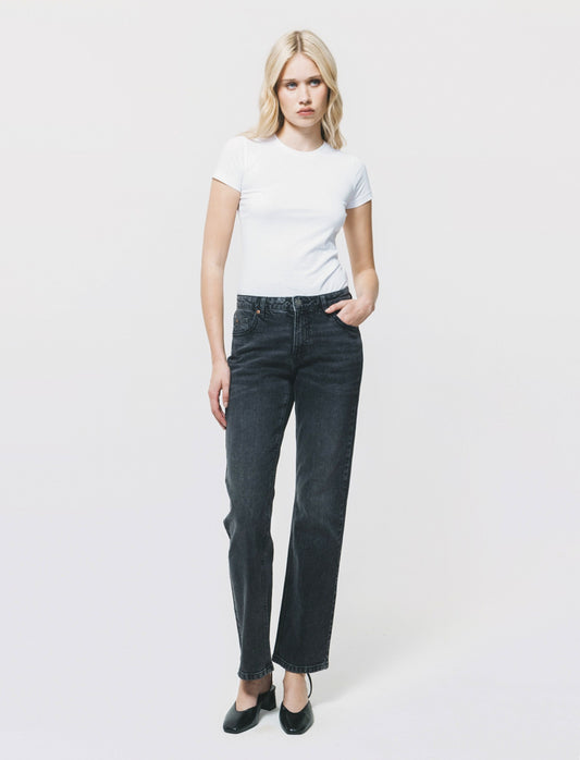 Jeans Straight Vita Media - Nero