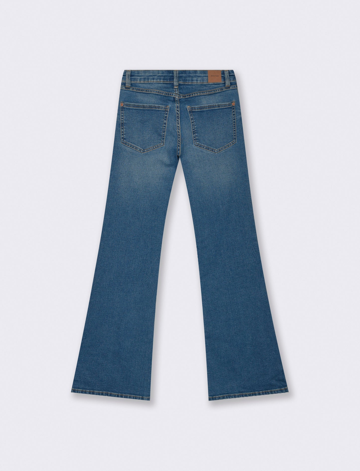 Low Rise Flared Jeans with Pockets - Blue