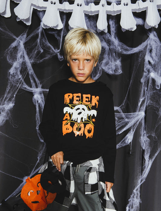 T-shirt con mantello - Nero