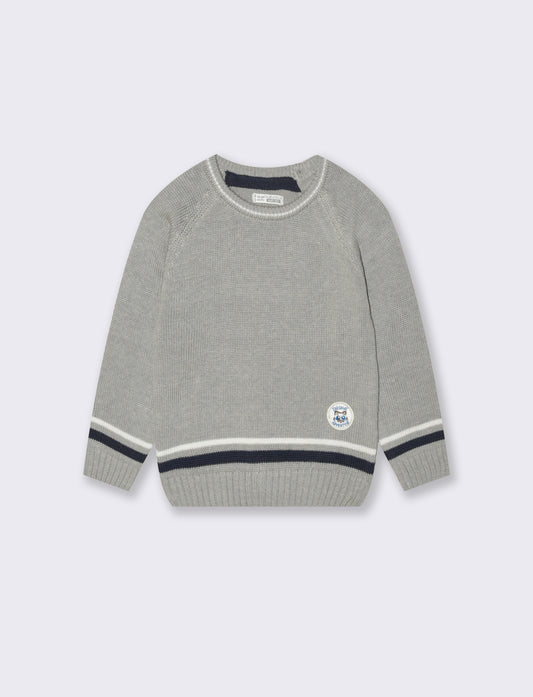 Cardigan con pelliccia interna - Grigio mel.