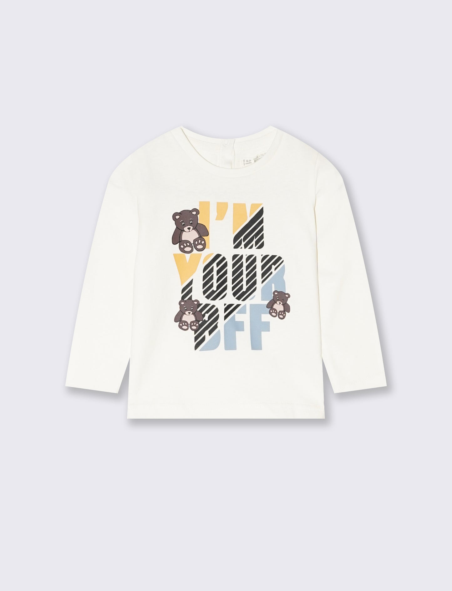 T shirt  basica con stampa - Bianco latte
