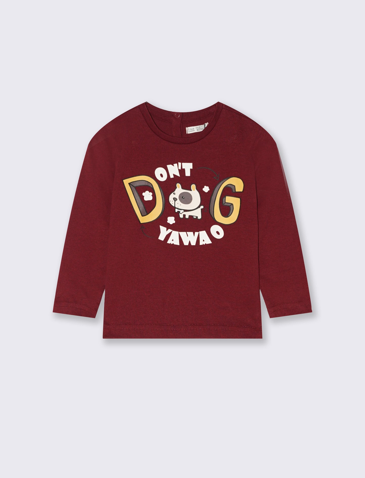 T shirt  basica con stampa - Bordeaux