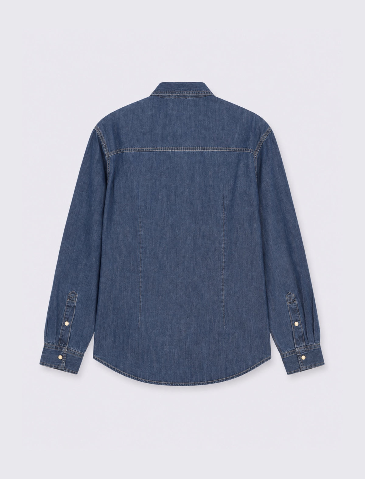 CAMICIA IN DENIM CON TASCHE - DENIM SCURO