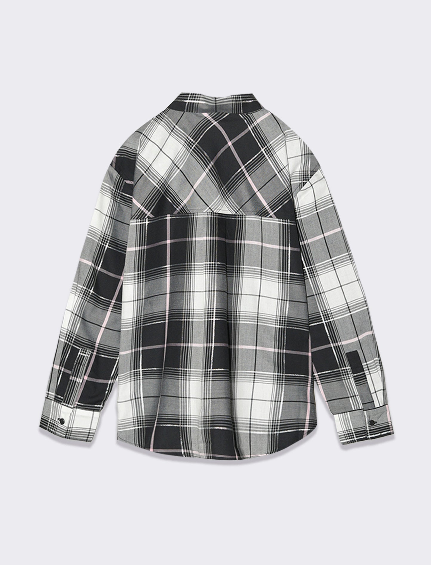 Plaid Oversized Girl's Shirt - Black