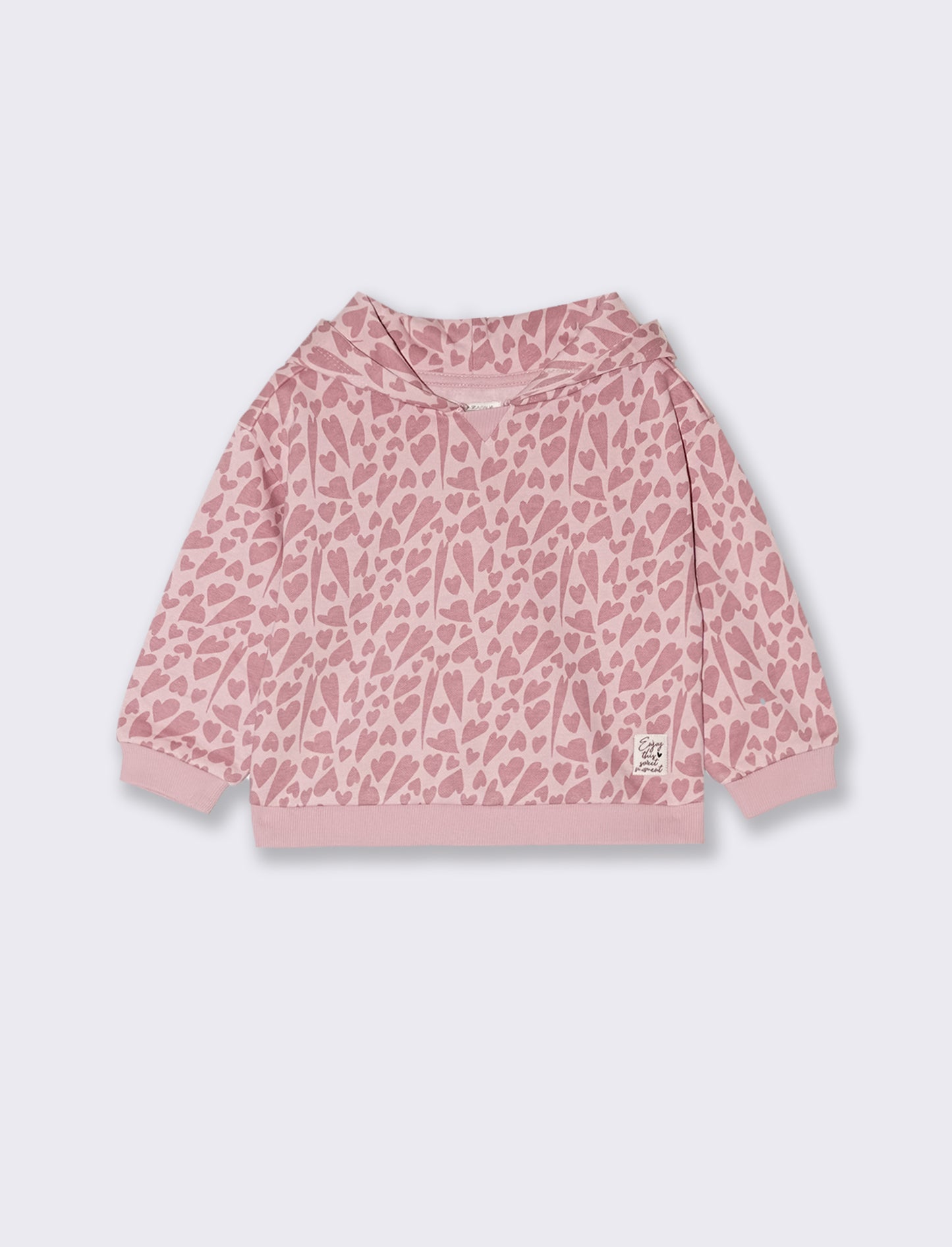 Felpa con stampa all over - Rosa