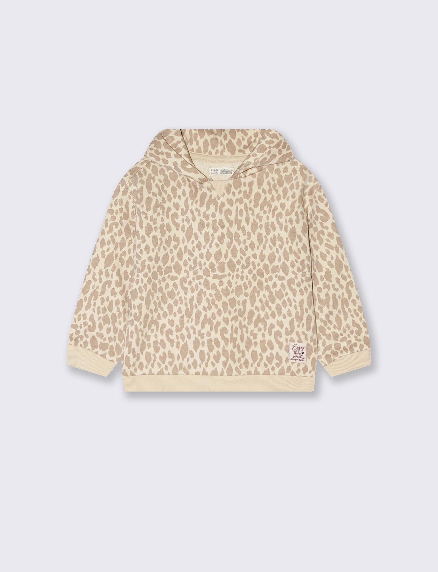 Felpa con stampa all over - Beige
