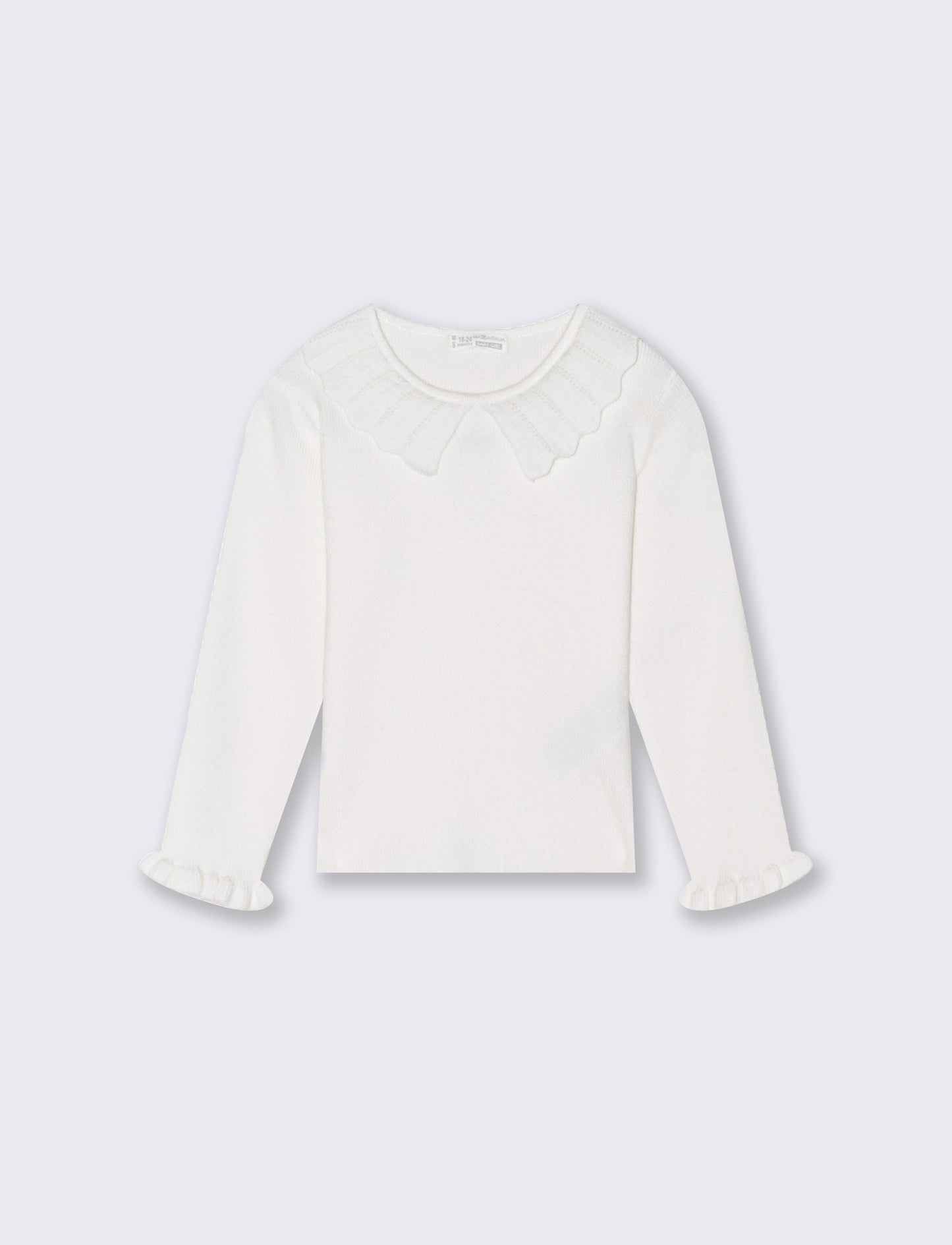 Maglia con colletto - Bianco panna