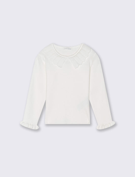 Maglia con colletto - Bianco panna