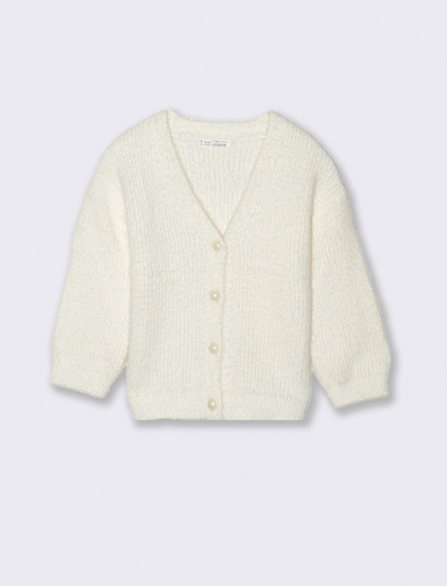 Cardigan in maglia morbida - Bianco panna