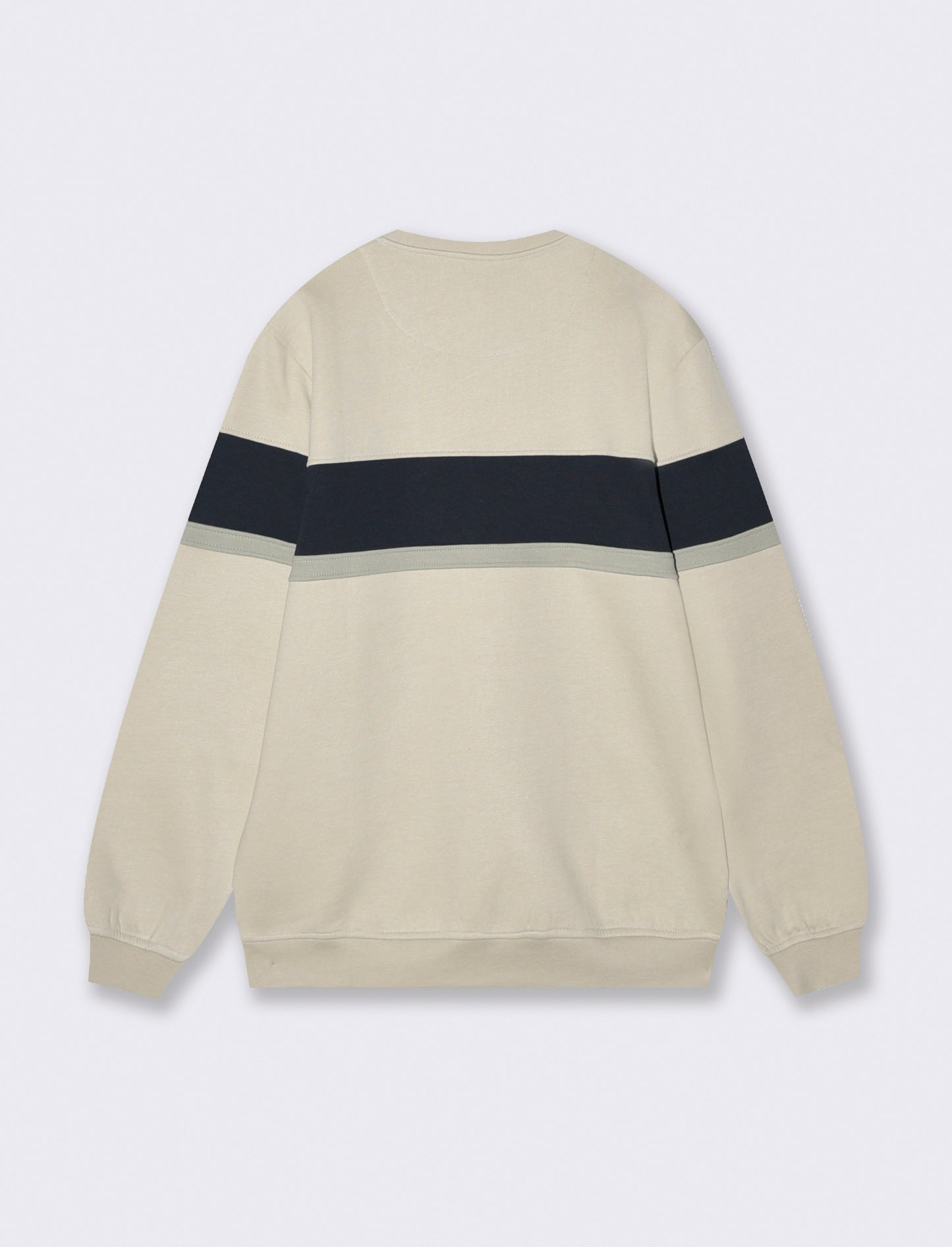 FELPA CON RICAMO E  FASCIA CONTRASTO - Grigio ghiaccio