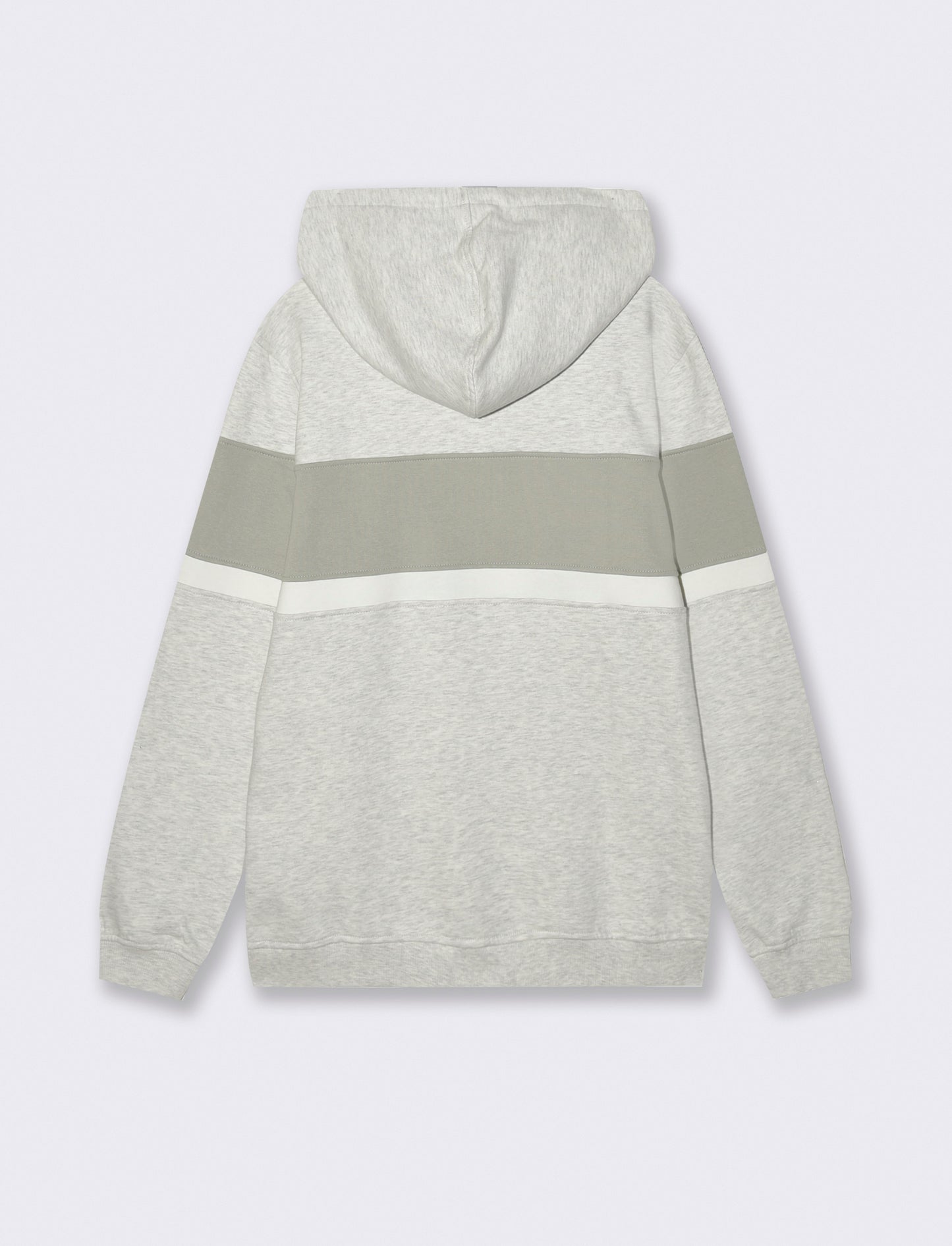 FELPA CON CAPPUCCIO FASCIA CONTRASTO - Grigio mel.