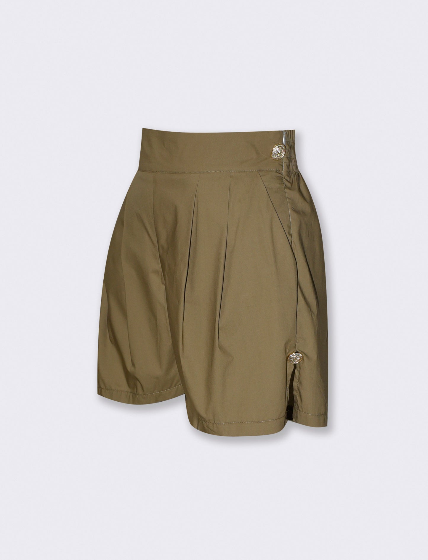SHORTS VITA ALTA CON BOTTONI APPLICATI - Ve.milit.