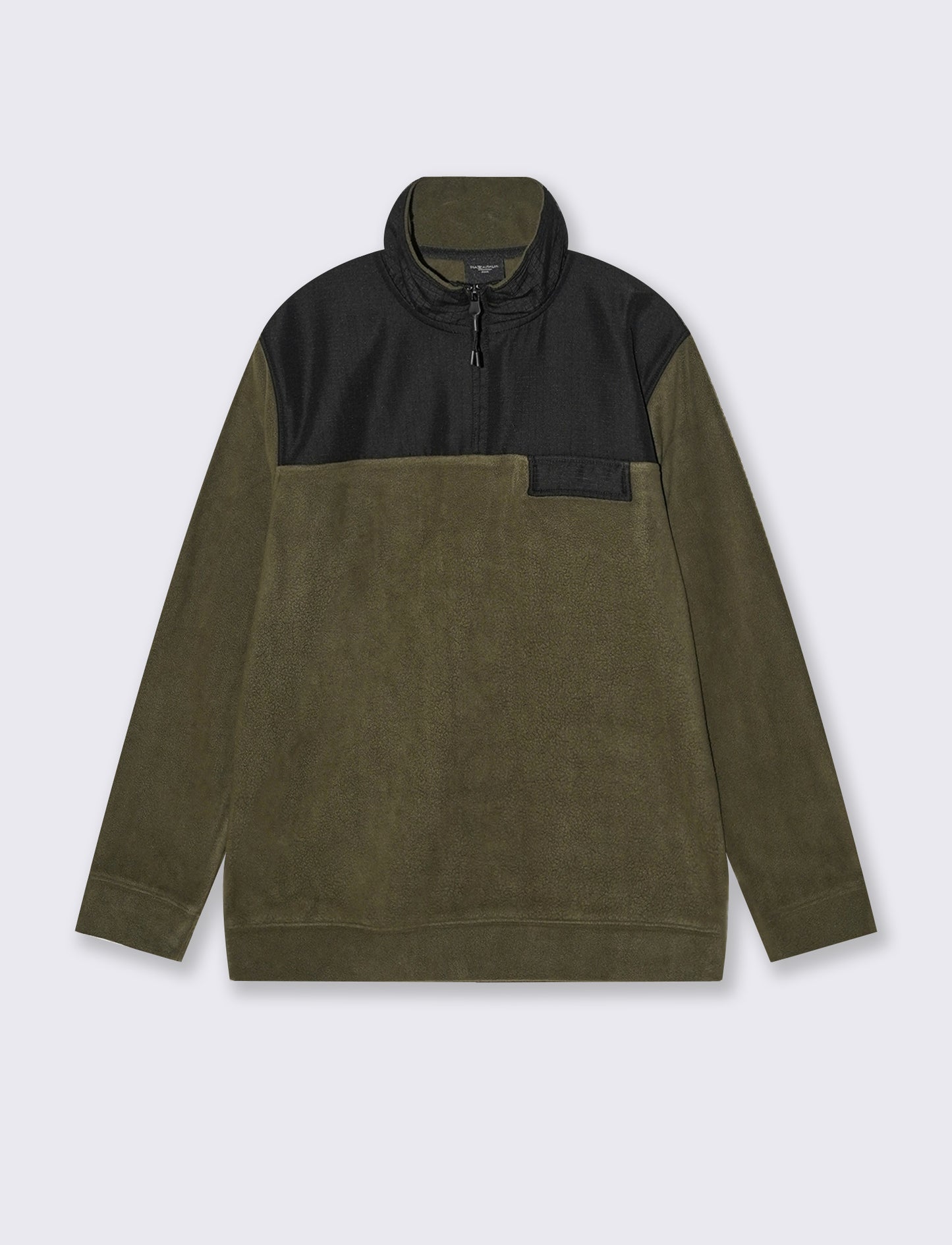 FELPA IN PILE CON CERNIERA - Verde militare