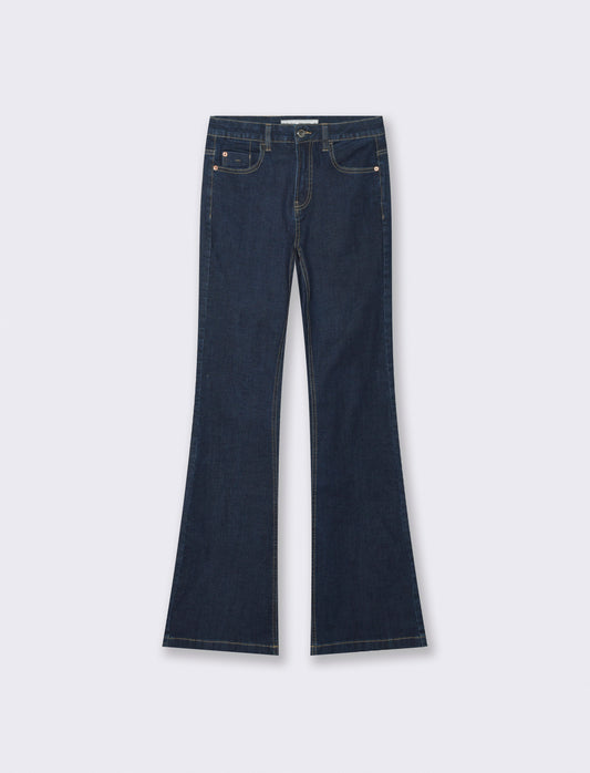 Jeans Bootcut con Vita Regolare - DENIM SCURO