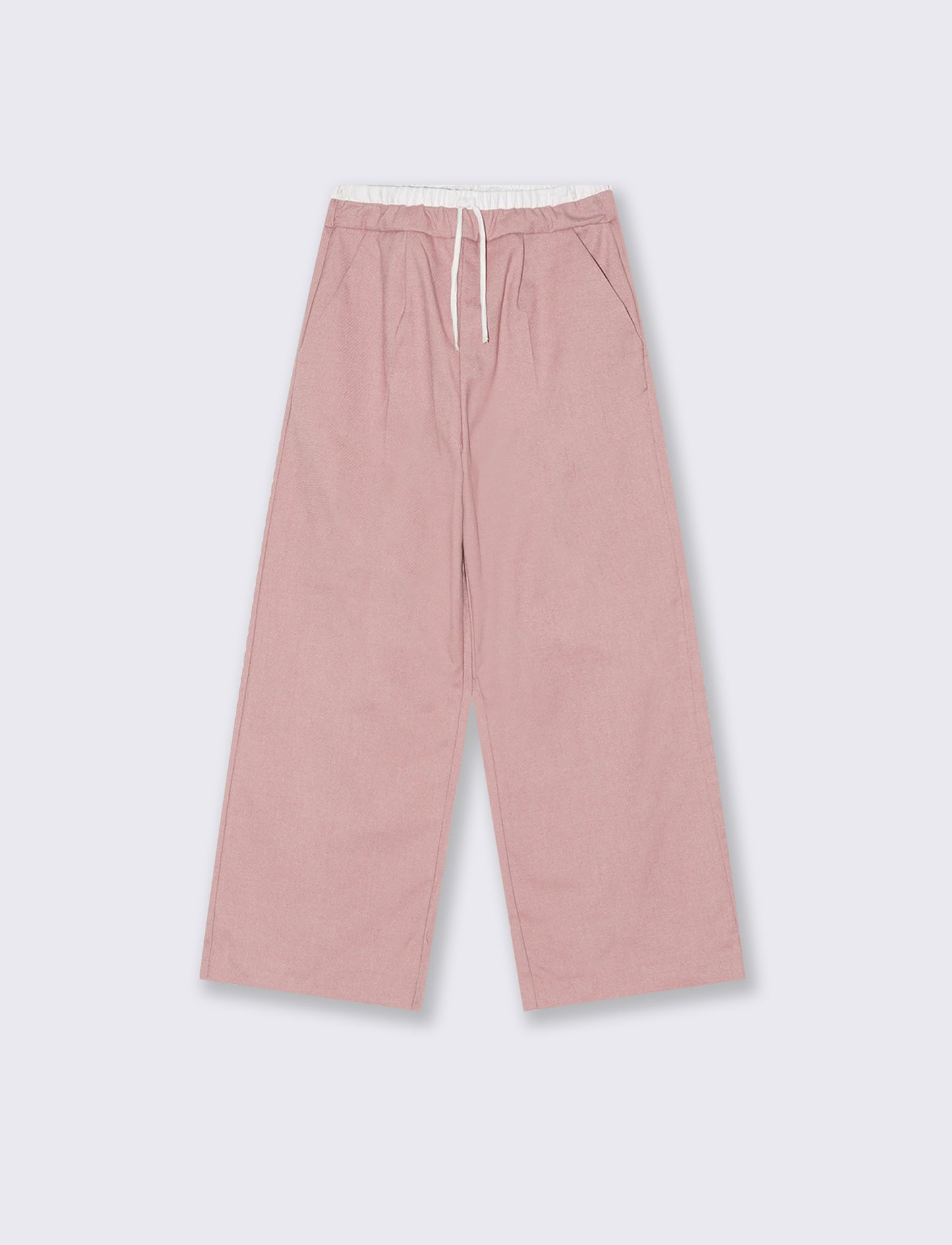 Pantaloni modello gamba larga. - Rosa polvere
