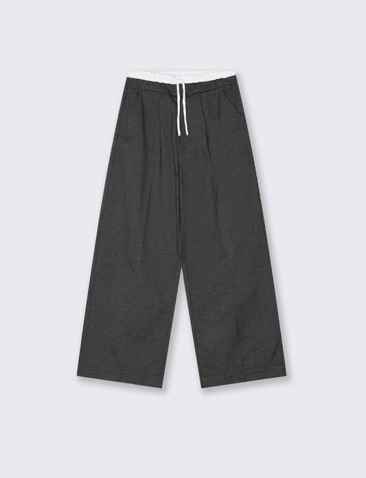 Pantaloni modello gamba larga. - Grigio