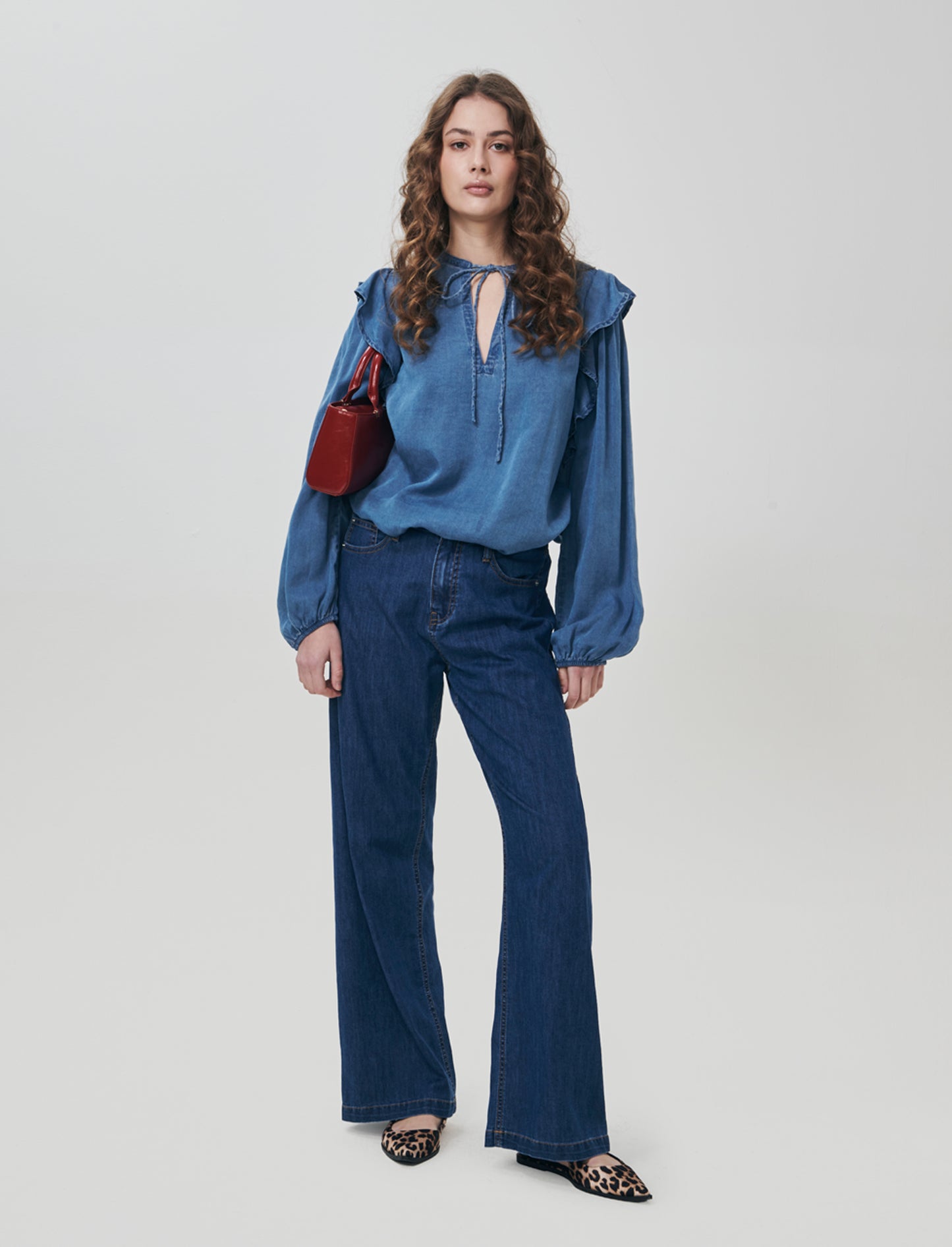 Jeans with Drawstring and American Pockets - Blue