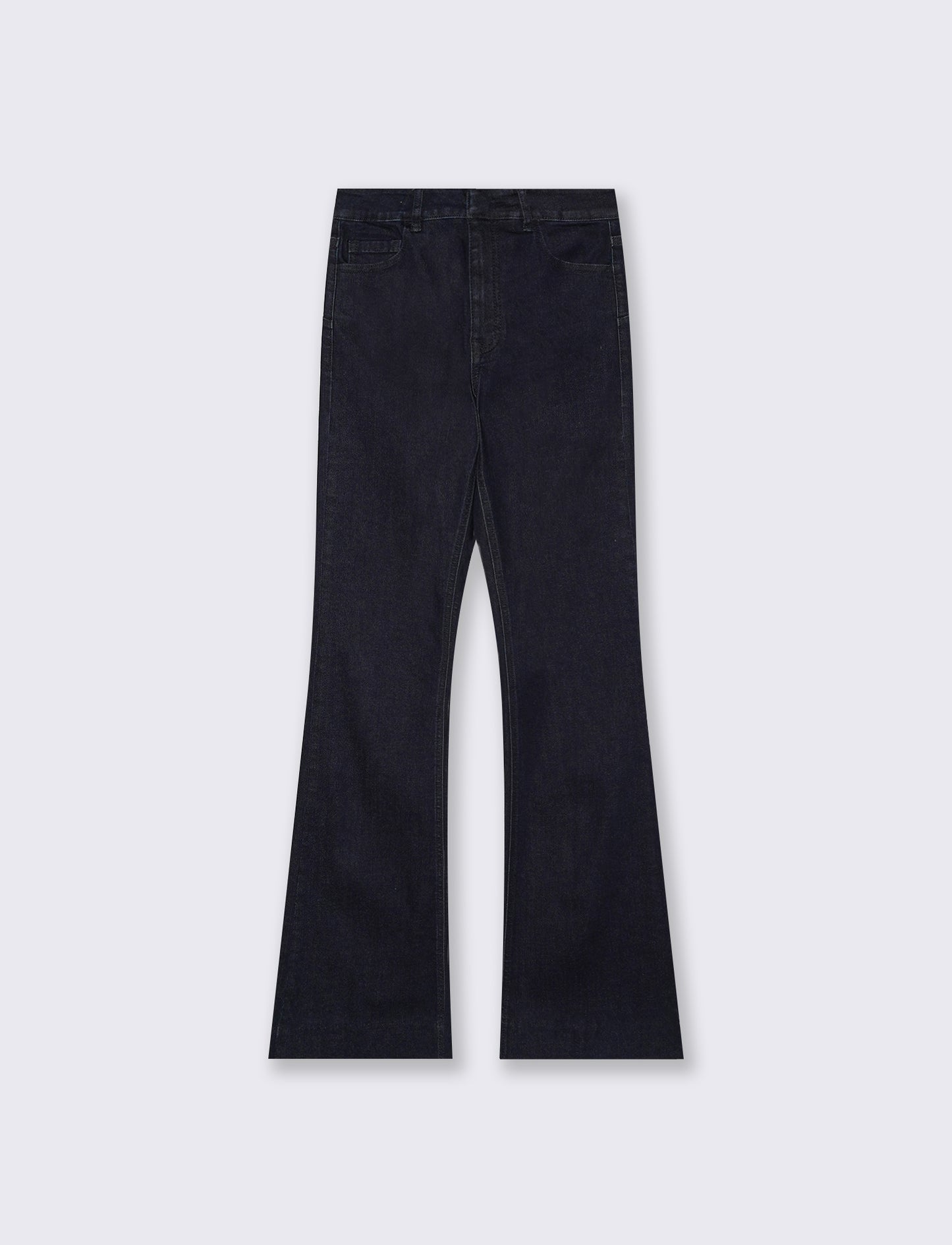 Jeans a Zampa Vita Alta con Tasche - Denim