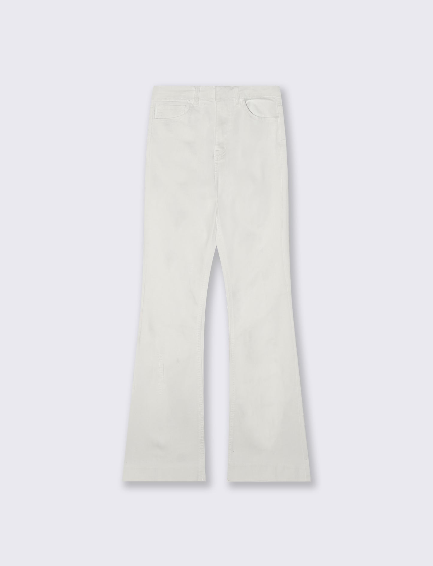 Jeans a Zampa Vita Alta con Tasche - Bianco