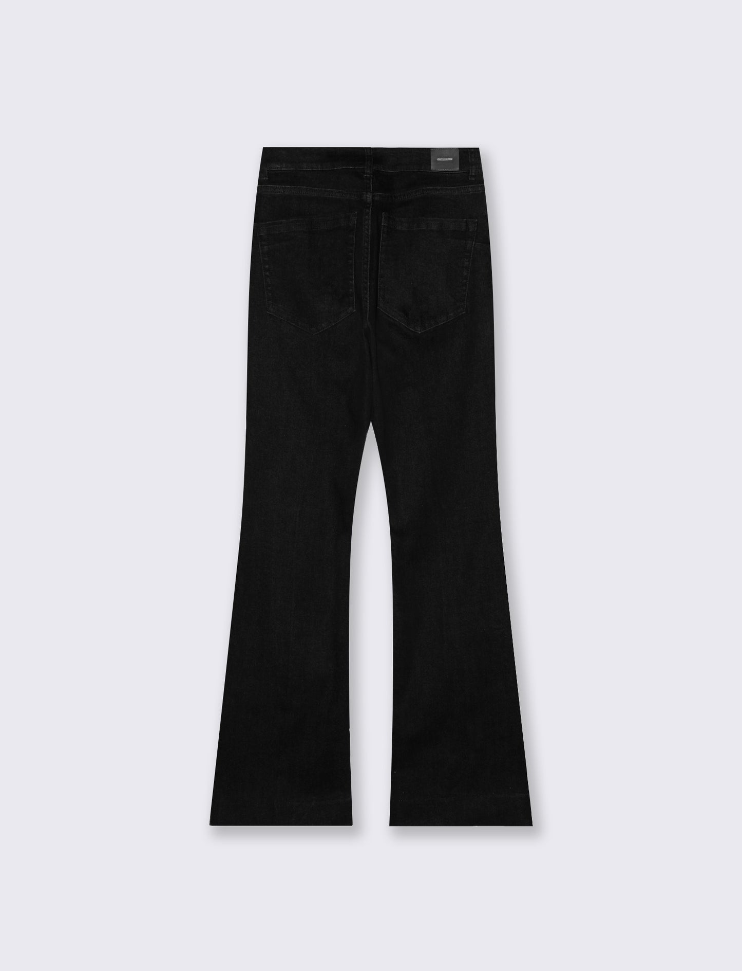 Jeans a Zampa Vita Alta con Tasche - Nero