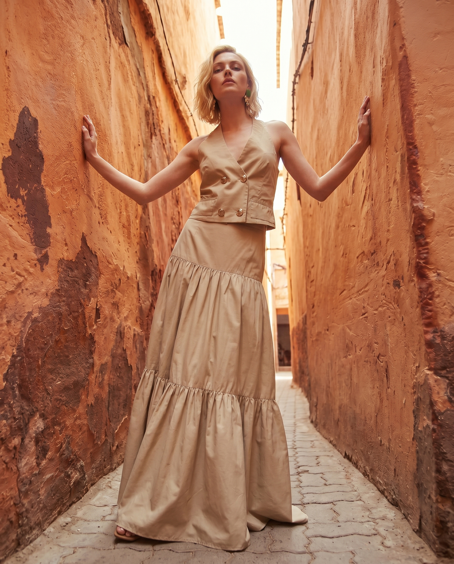 GONNA LUNGA - Beige corda
