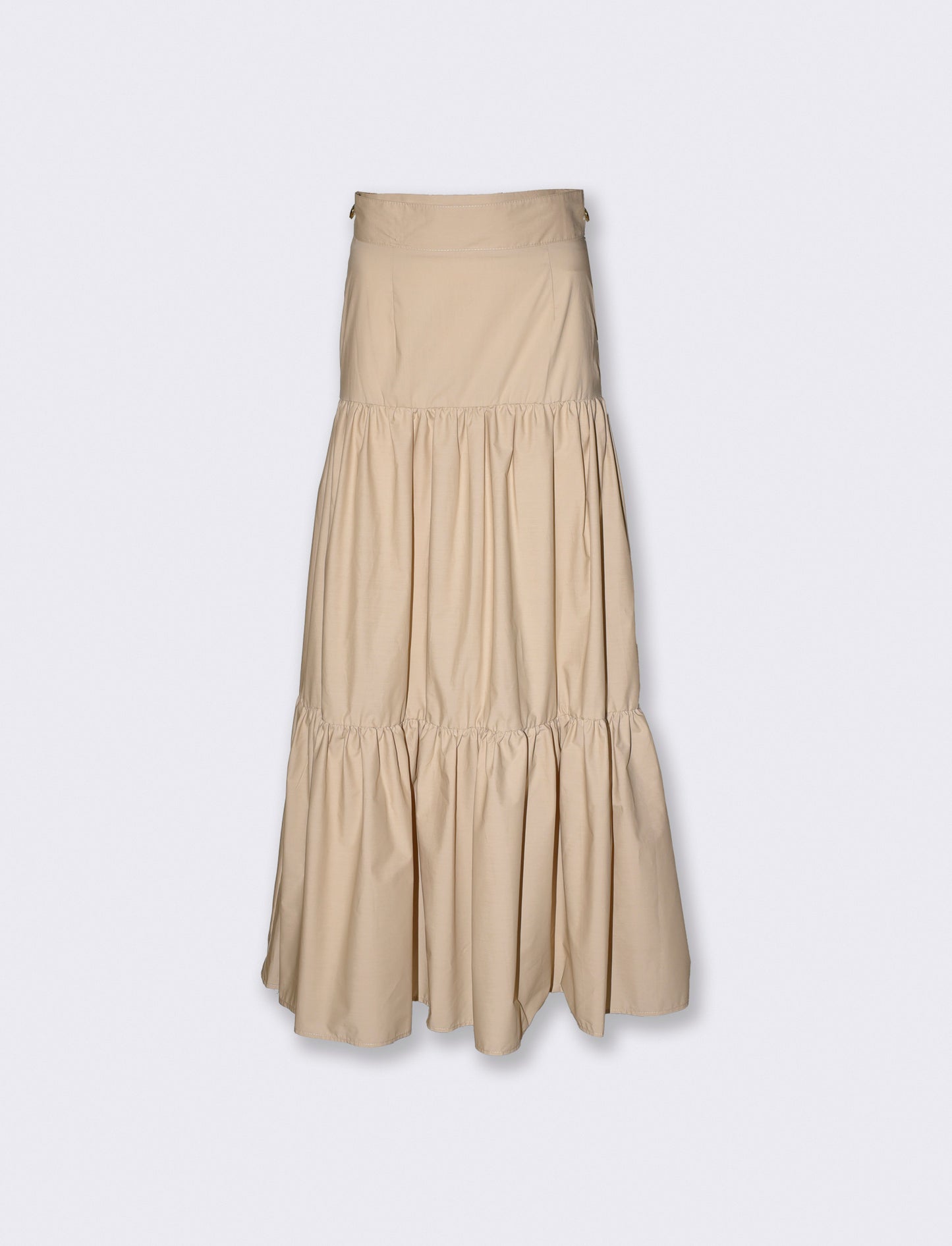 GONNA LUNGA IN PIZZO SANGALLO - Beige corda
