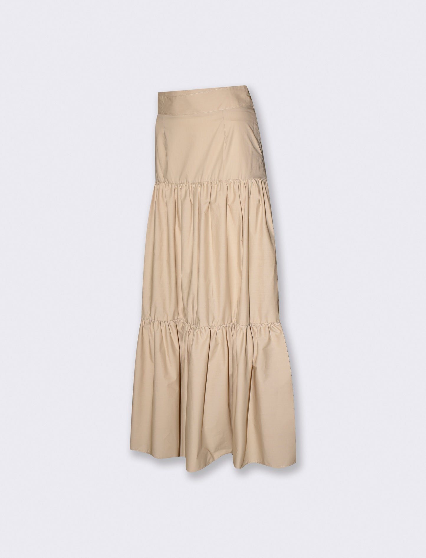 GONNA LUNGA IN PIZZO SANGALLO - Beige corda