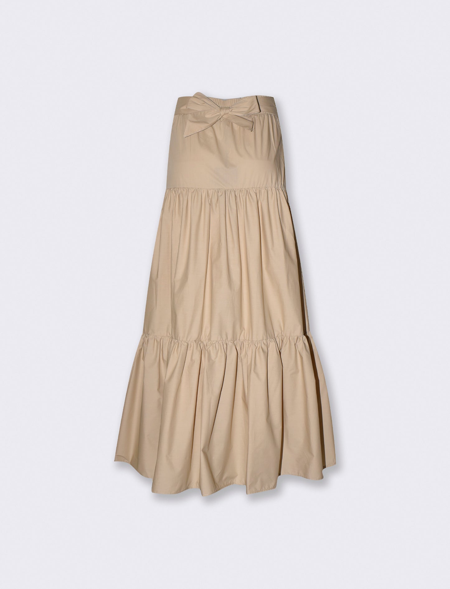 GONNA LUNGA IN PIZZO SANGALLO - Beige corda