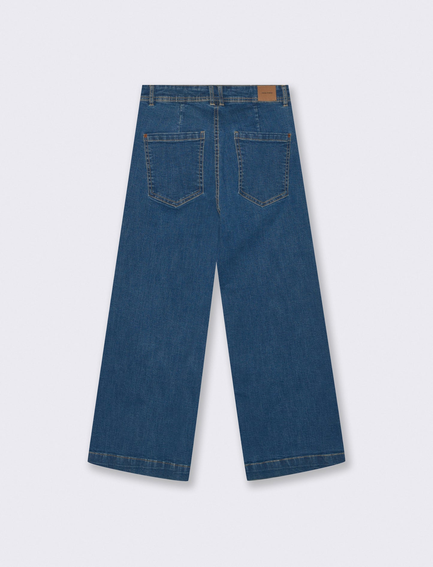 Wide Leg Crop Jeans - Blue