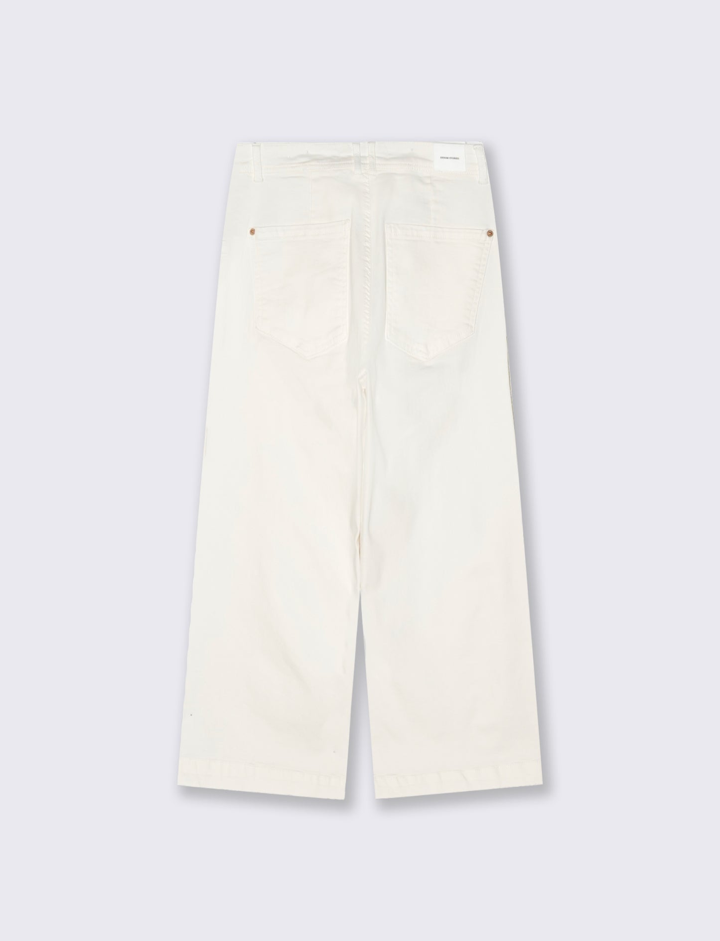 Jeans Gamba Larga Crop - Bianco