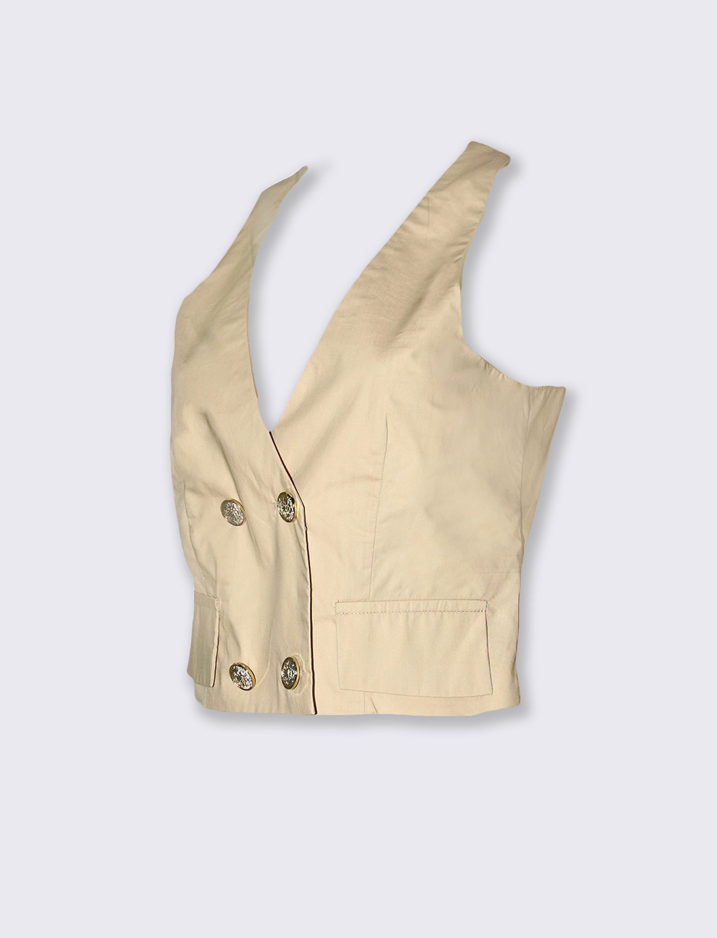 TOP CROP - Beige corda