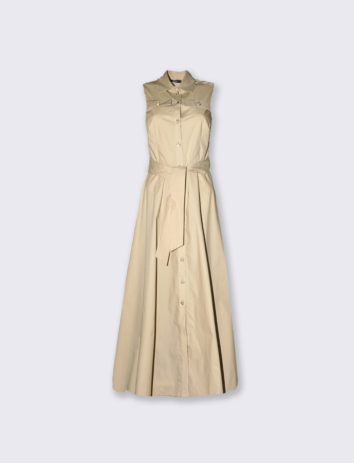 ABITO LUNGO GIROMANICA - Beige corda