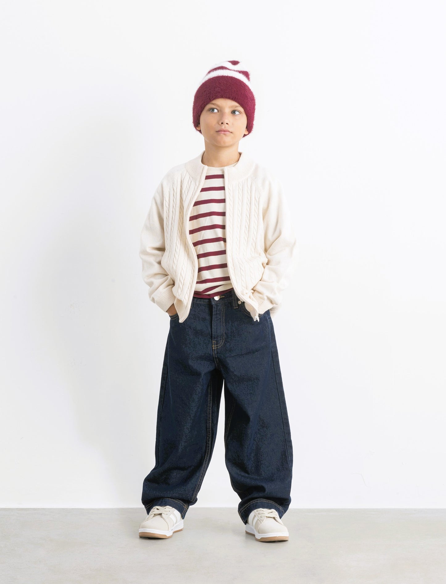 CARDIGAN CON ZIP - Beige