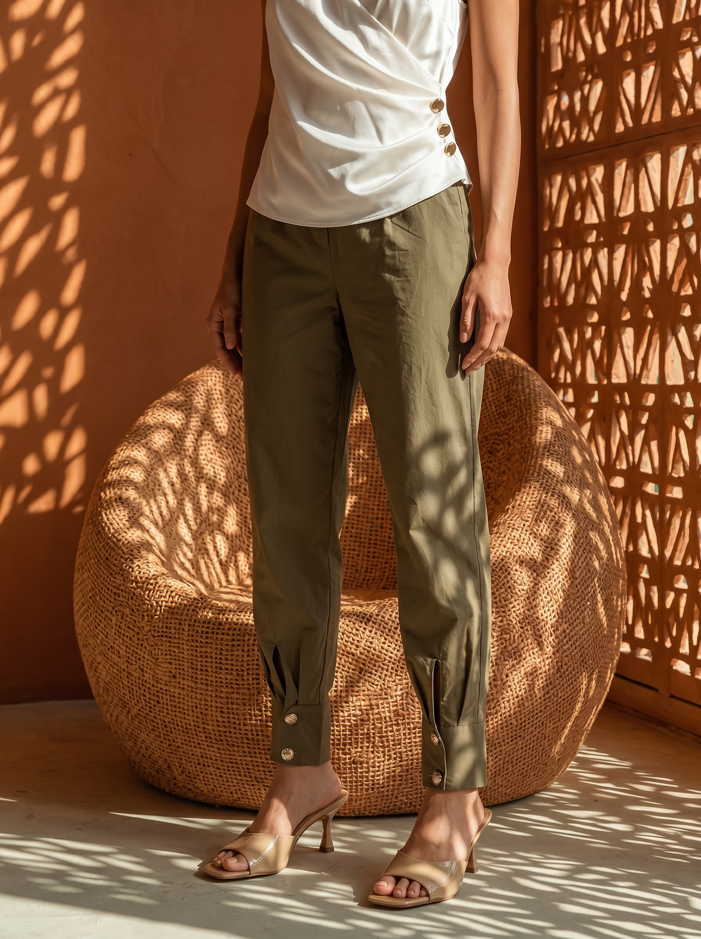 Pantaloni cargo over con bottoni per donna - Ve.milit.