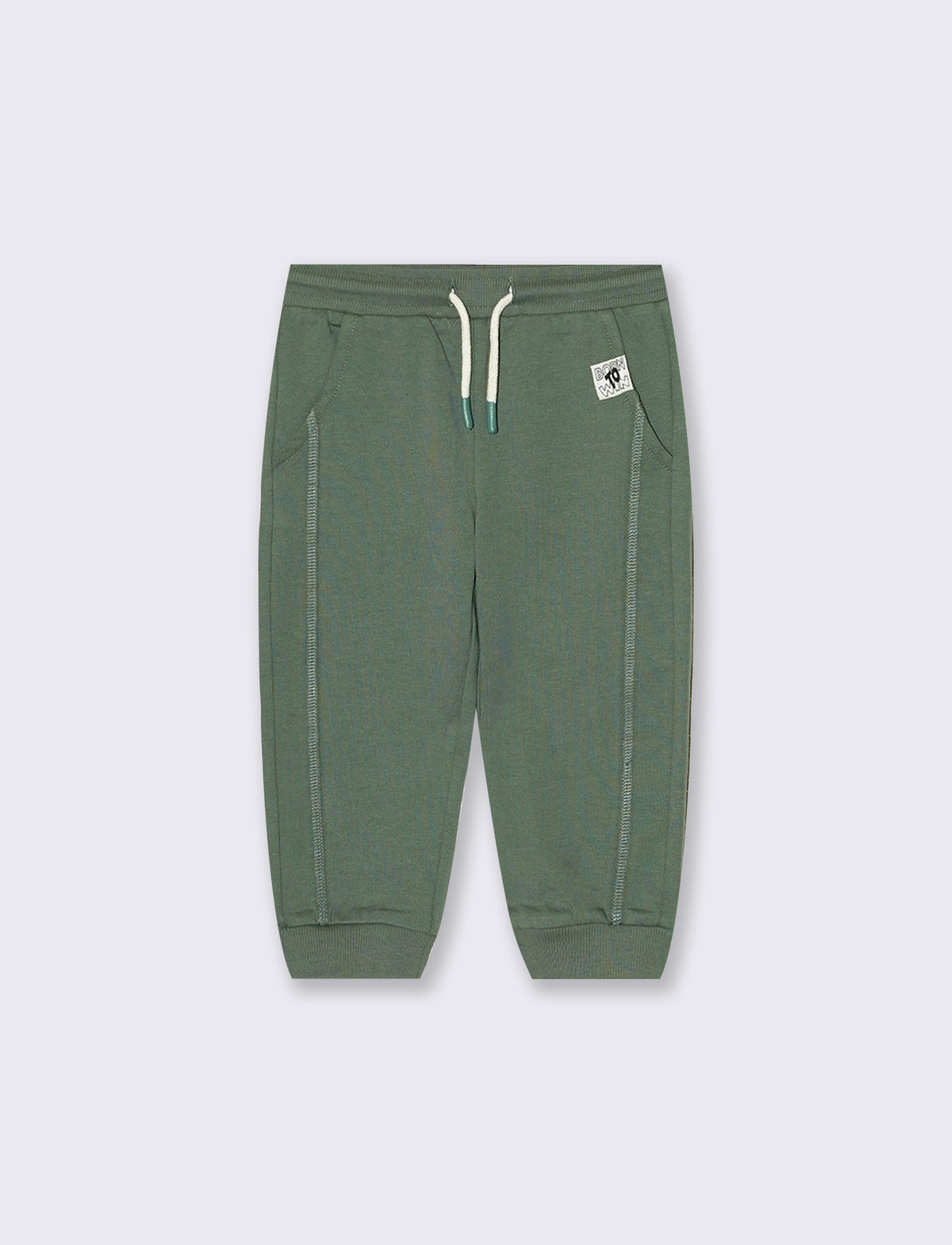 Jogger basici con etichetta - Verde salvia