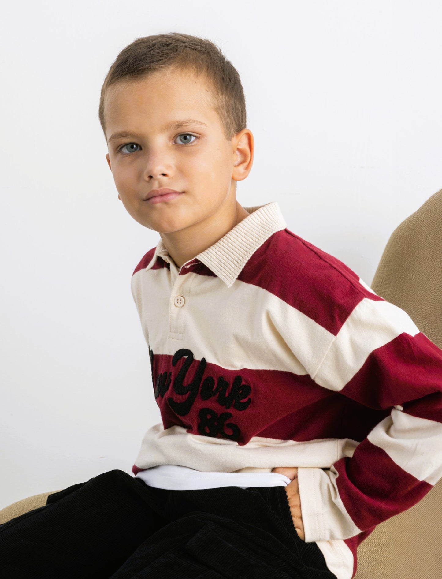 POLO CON RICAMO - Beige