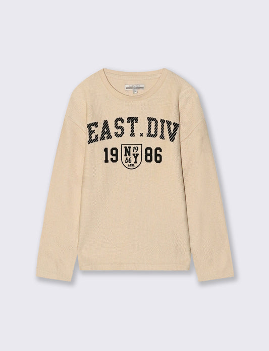 T-SHIRT CON STAMPA - Beige