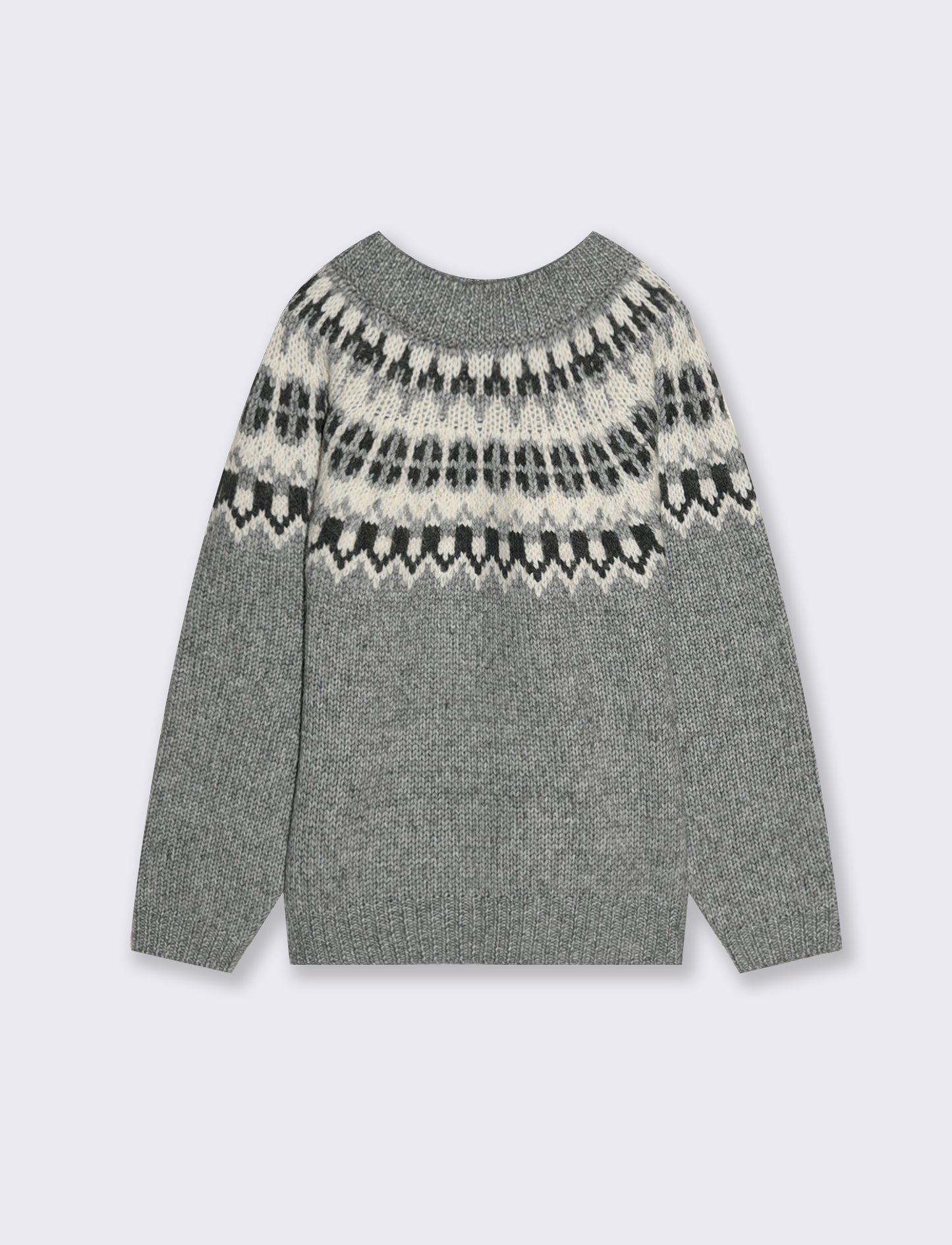 PULLOVER IN MAGLIA JACQUARD - Grigio