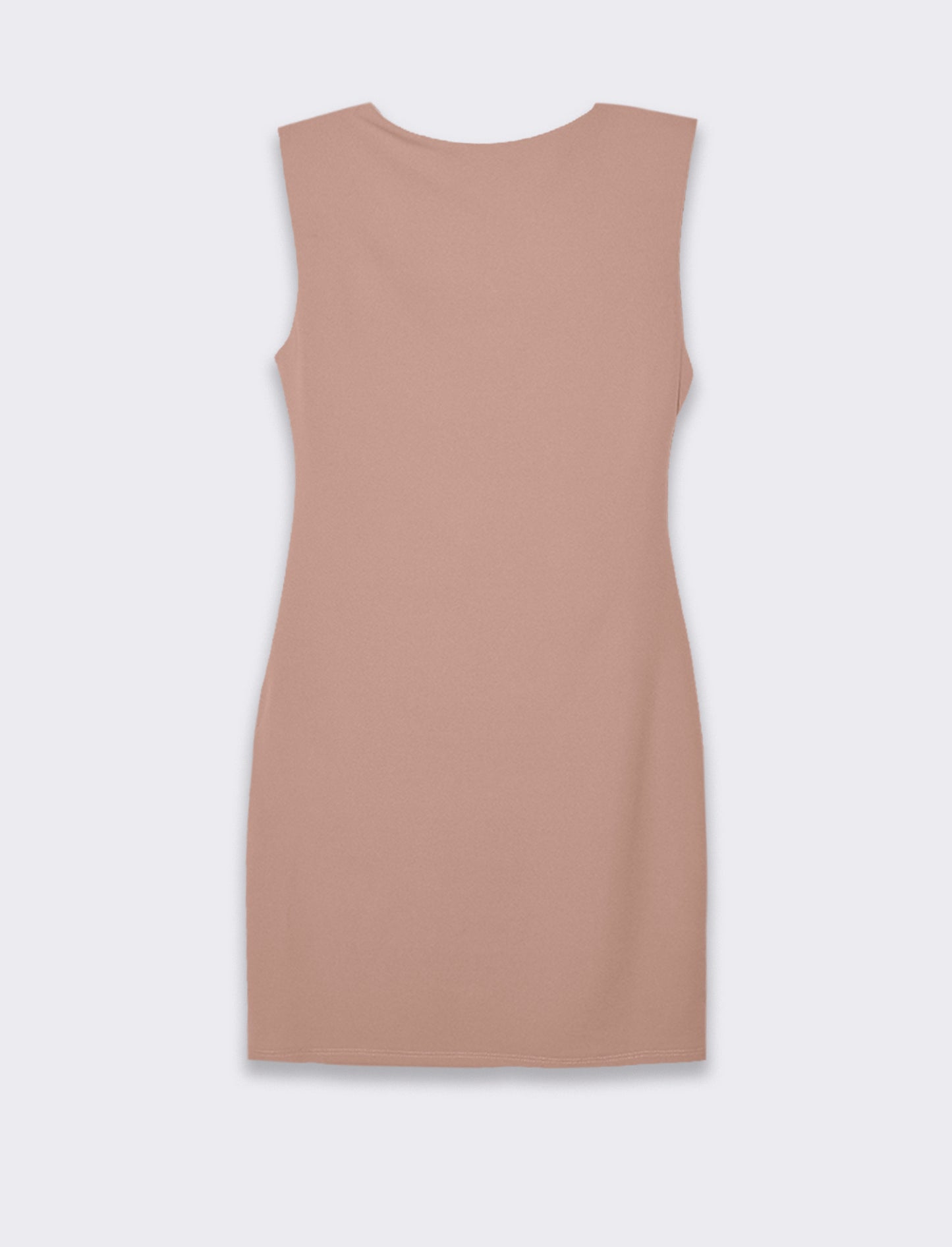 Vestito in tessuto elastico, arriccio sul fianco. - Rosa