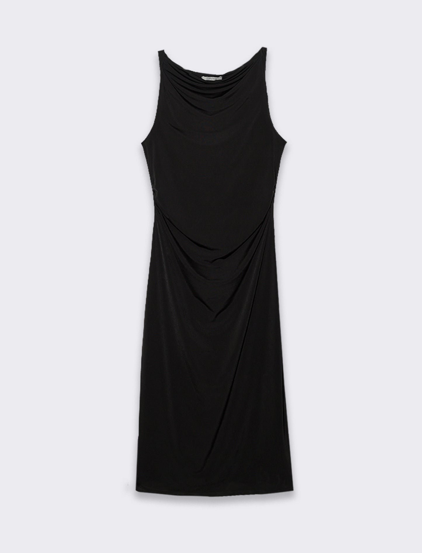 Vestito lungo smanicato in tessuto elastico - Nero