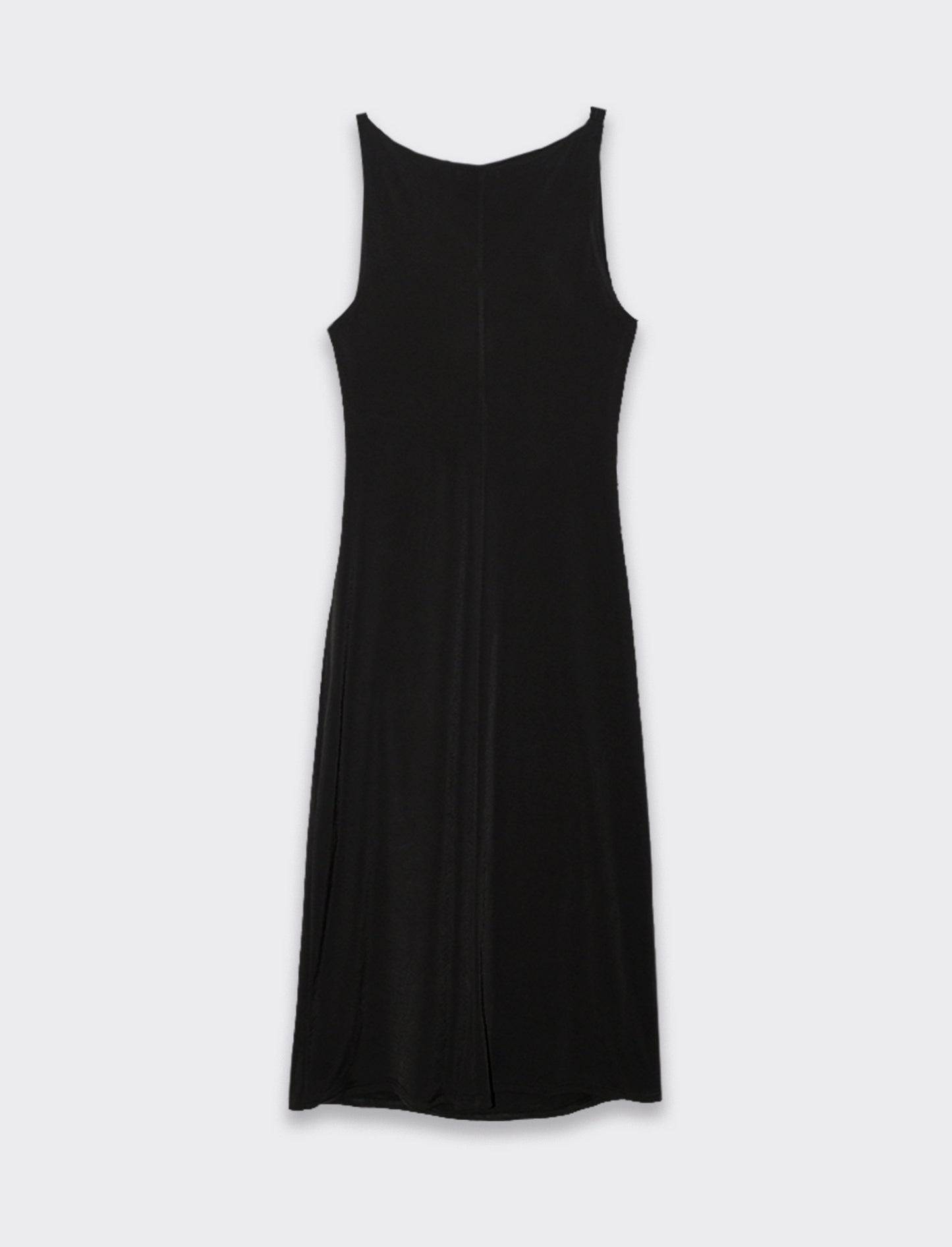 Vestito lungo smanicato in tessuto elastico - Nero