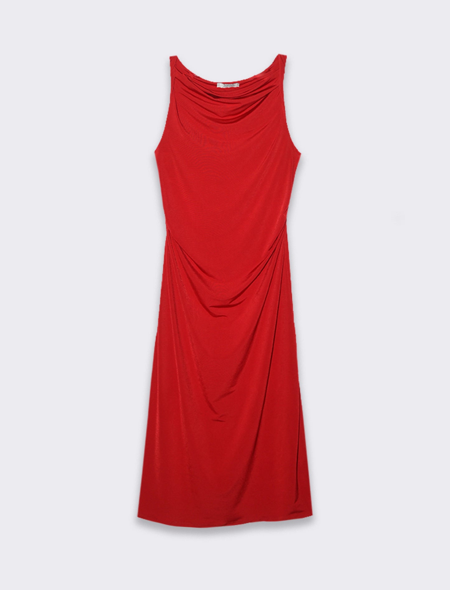 Vestito lungo smanicato in tessuto elastico - Rosso