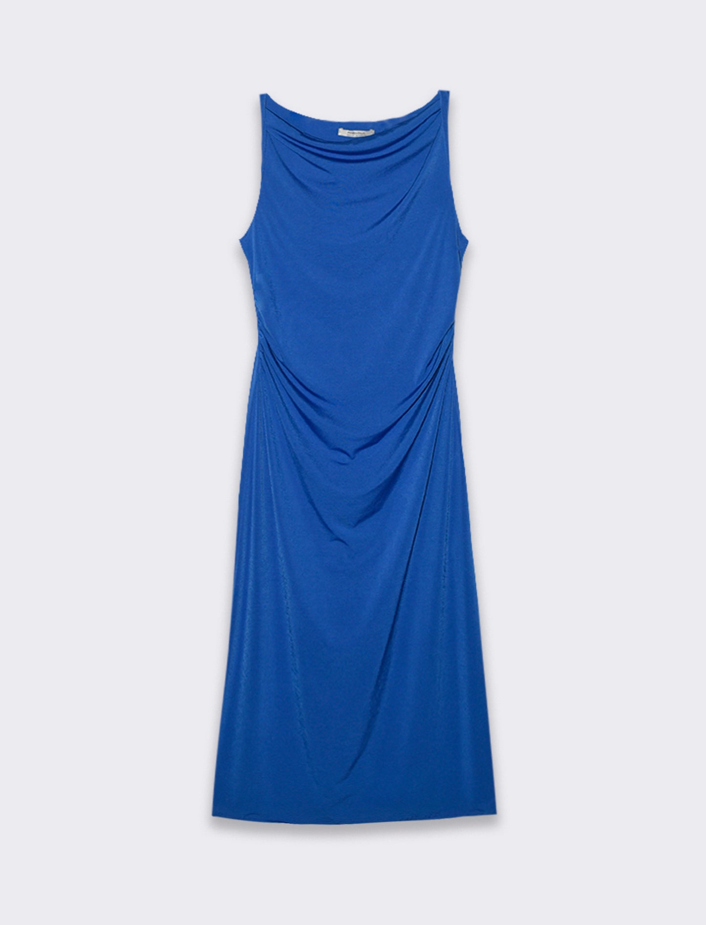 Vestito lungo smanicato in tessuto elastico - Bluette